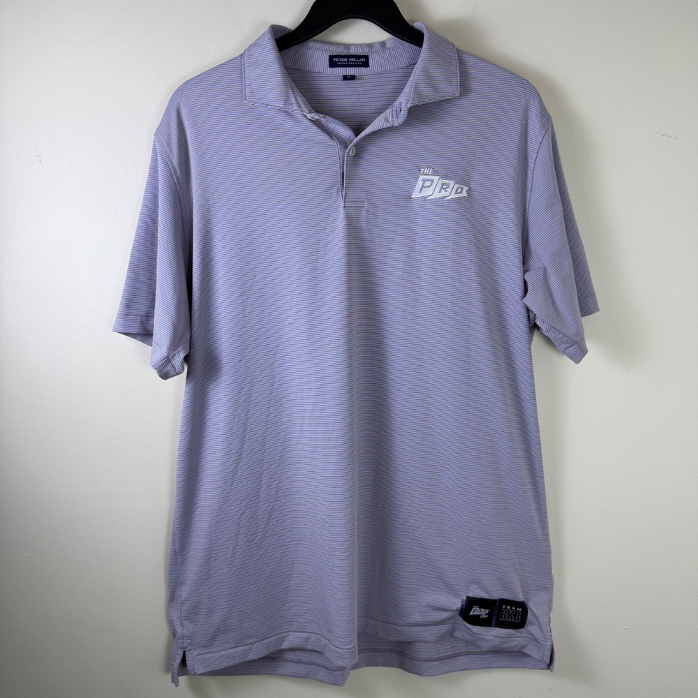 Peter Millar Golf Polo Shirt Striped The Pro Cup Team BKB XL